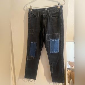 BDG Black Patch Jeans Dad Slim Tapered Fit 29x30